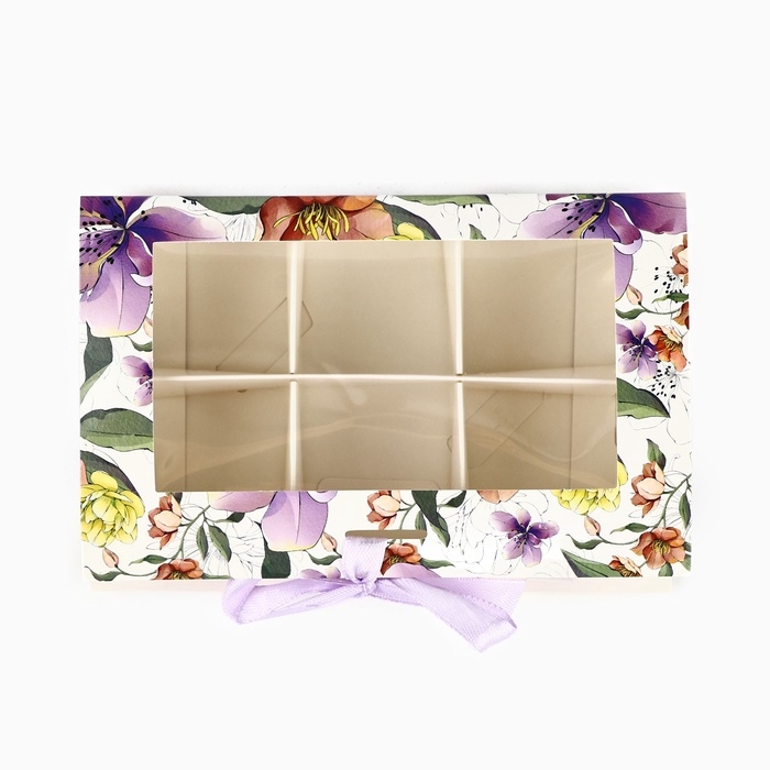 Коробка под 6 конфет с ячейками «Расцветай» 14.5 х 9.5 х 3.5 см Коробка под 6 конфет с ячейками «Расцветай» 14.5 х 9.5 х 3.5 см