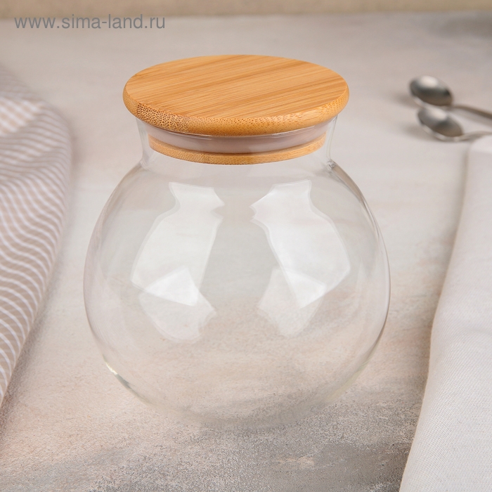 Банка стеклянная для сыпучих продуктов «Эко. Бабл», 950 мл, 12,5×13,5 см Банка стеклянная для сыпучих продуктов «Эко. Бабл», 950 мл, 12,5×13,5 см