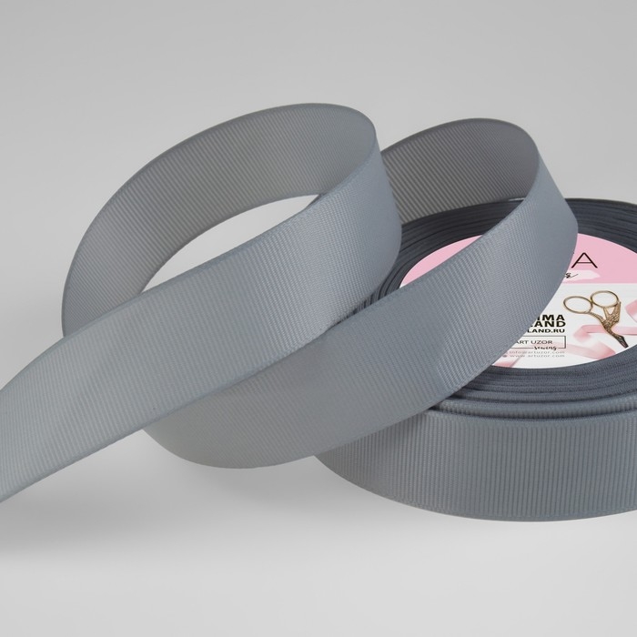 Лента репсовая, 25 мм, 23 ± 1 м, цвет светло-серый №3 Лента репсовая, 25 мм, 23 ± 1 м, цвет светло-серый №3