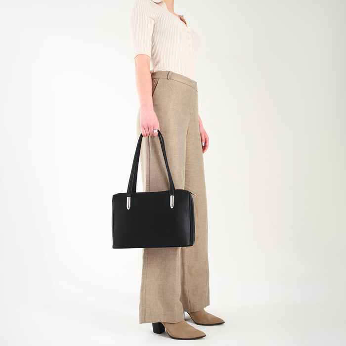 Сумка женская TEXTURA, тоут, средний размер, цвет чёрный