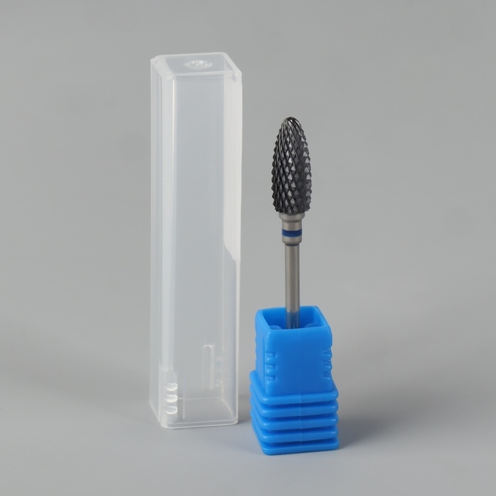 Фреза керамическая для маникюра «Кукуруза», средняя нарезка, 6 × 15 мм, в пластиковом футляре, цвет чёрный Фреза керамическая для маникюра «Кукуруза», средняя нарезка, 6 × 15 мм, в пластиковом футляре, цвет чёрный