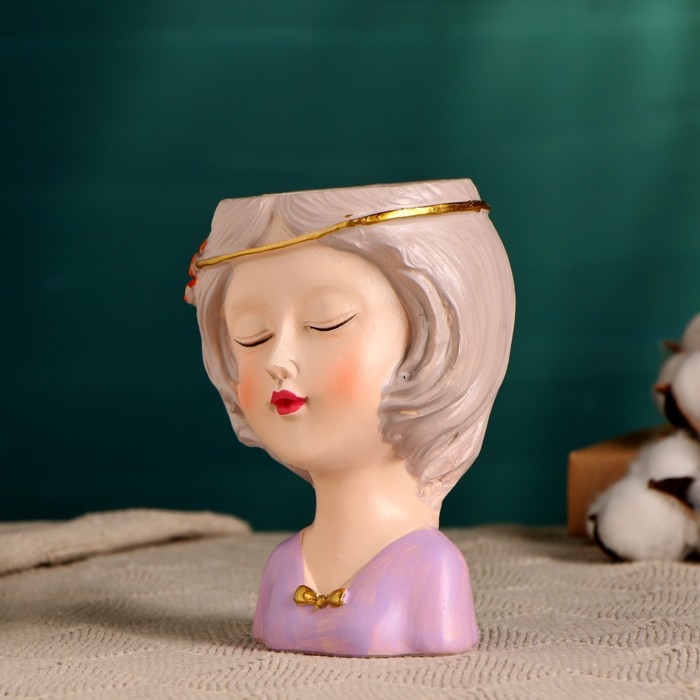 Кашпо  Кашпо "Мечтательница" сиреневое, 8х9х12см, 0,25л, d-5,5 см