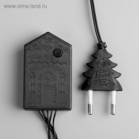 Гирлянда «Нить» 5 м, IP20, тёмная нить, 50 LED, свечение синее, 8 режимов, 220 В