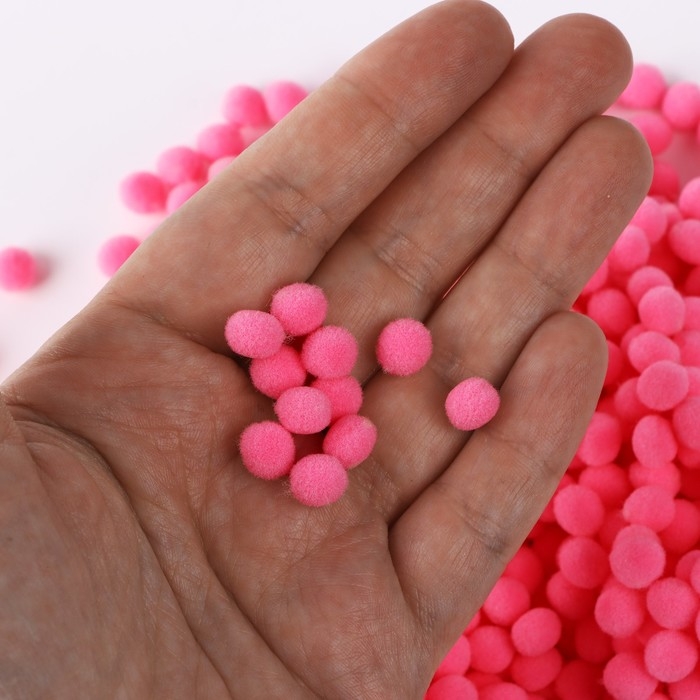 Набор текстильных деталей для декора. Помпоны для творчества &laquo;Розовые&raquo;, 55 гр