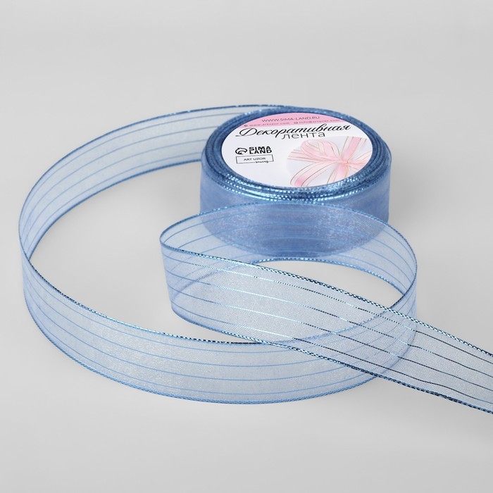 Лента капроновая, с люрексом, 25 мм × 9,1 ± 0,5 м, цвет голубой Лента капроновая, с люрексом, 25 мм × 9,1 ± 0,5 м, цвет голубой