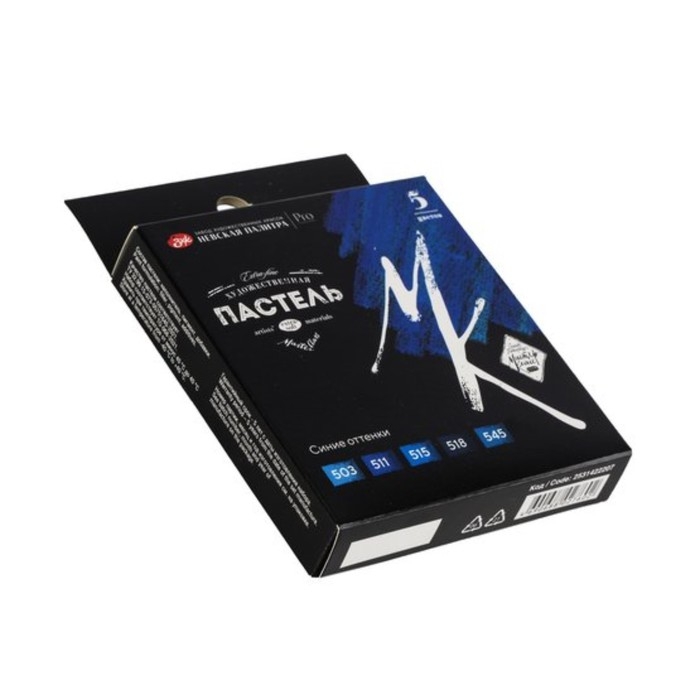 Пастель сухая набор 5 цветов, Soft, ЗХК Пастель сухая набор 5 цветов, Soft, ЗХК "Сонет", D-10 мм /L-65 мм, круглое сечение, синие оттенки, 2531422207