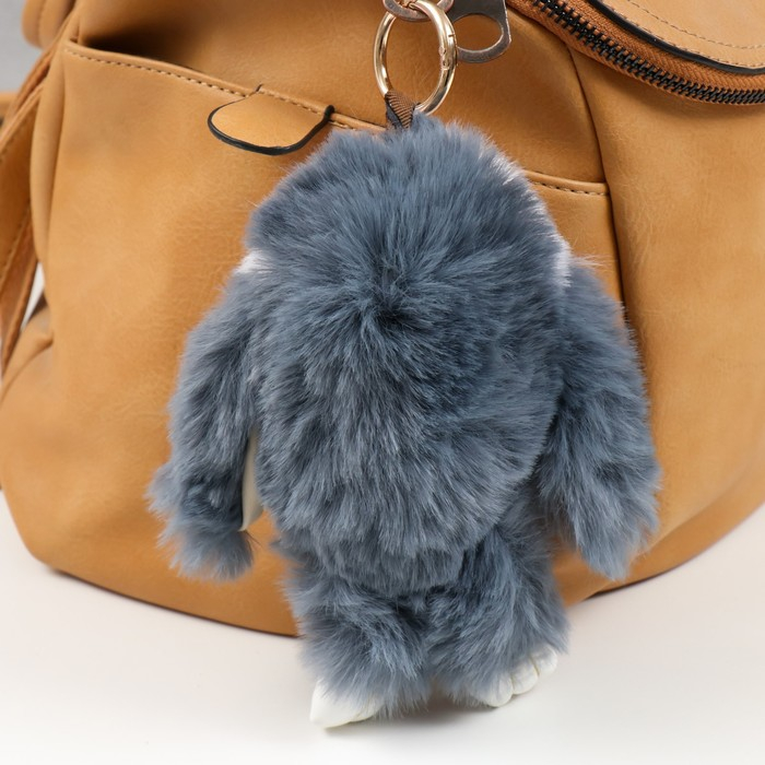 Пушистик на кольце  Пушистик на кольце "Крольчонок серо-белый" 18 см