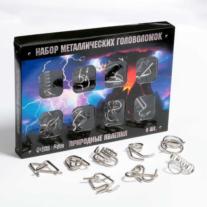 Головоломка металлическая «Природные явления», набор 8 шт. Головоломка металлическая «Природные явления», набор 8 шт.