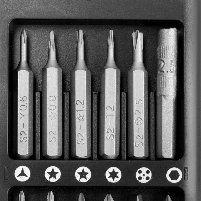 Набор для точных работ ТУНДРА, сталь S2, 25 предметов Набор для точных работ ТУНДРА, сталь S2, 25 предметов