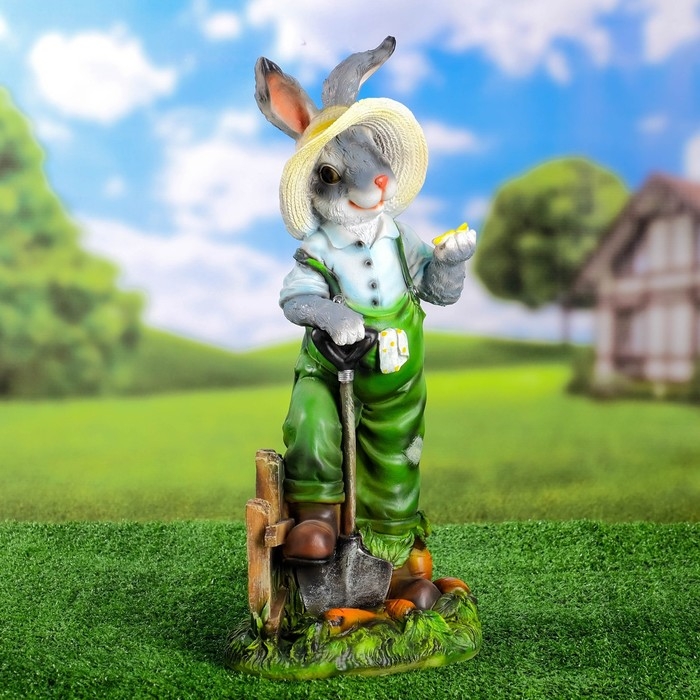 Садовая фигура Садовая фигура "Заяц-фермер" 24x20x52,5см