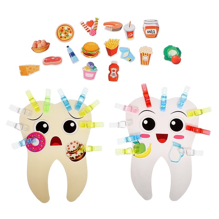 IQ-игра с прищепками «Вредное и полезное» IQ-игра с прищепками «Вредное и полезное»