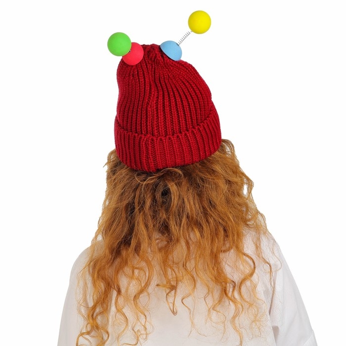 Карнавальная шапка  Карнавальная шапка "Глазастик" с рожками р-р 56-58, цвет бордовый