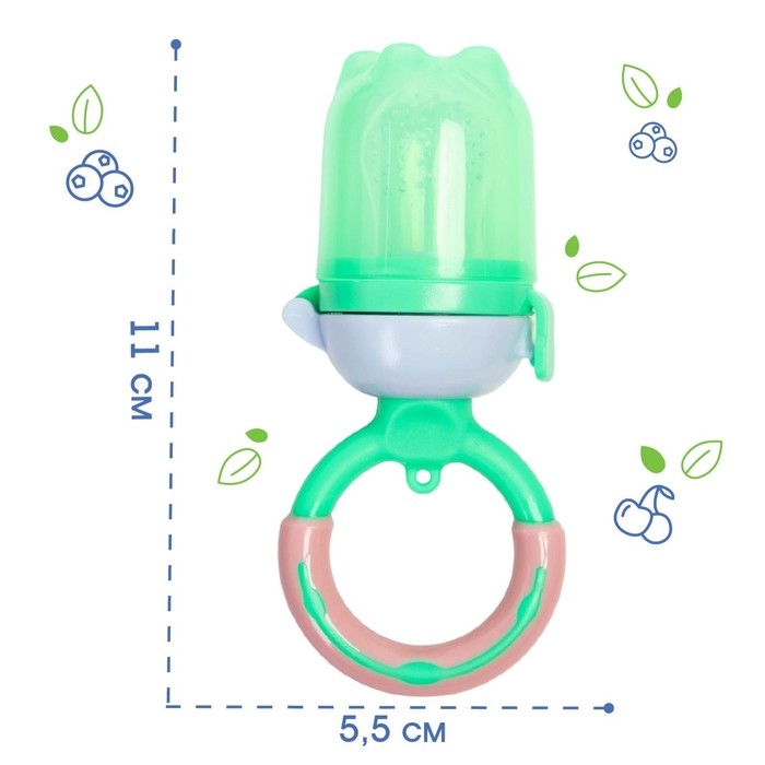 Ниблер для прикорма «Яблоко», с силиконовой сеточкой, цвет зелёный Ниблер для прикорма «Яблоко», с силиконовой сеточкой, цвет зелёный