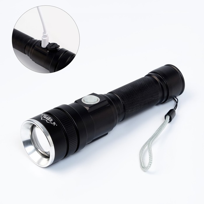 Фонарь ручной аккумуляторный  Фонарь ручной аккумуляторный "Мастер К" 1800 мАч, 1000 лм, 500 м, XHP50, micro USB, zoom