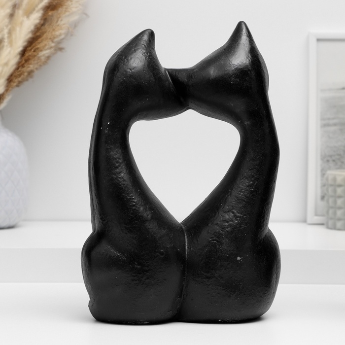 Фигура "Кошки - парочка" черная, 25х20х10см
