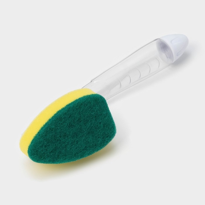 Губка для посуды Доляна, с ручкой дозатором, поролон, абразивное покрытие, 24×5,5×8 см Губка для посуды Доляна, с ручкой дозатором, поролон, абразивное покрытие, 24×5,5×8 см