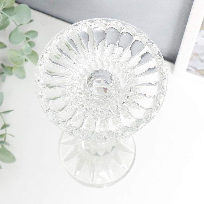 Подсвечник стекло на 1 свечу  Подсвечник стекло на 1 свечу "Креманка, 5 шаров" прозрачный 23х11,5х11,5 см