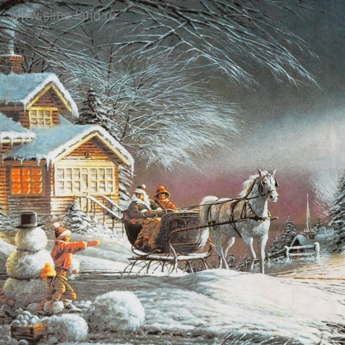 Набор декупажных карт 6 шт Набор декупажных карт 6 шт "Зимние пейзажи" А4, 45 г/м2