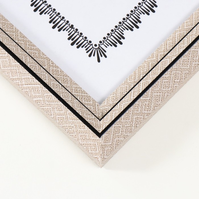 Фоторамка пластик формат А4 Фоторамка пластик формат А4 "Лестница с ромбами" бежевая 2х24х32,7 см