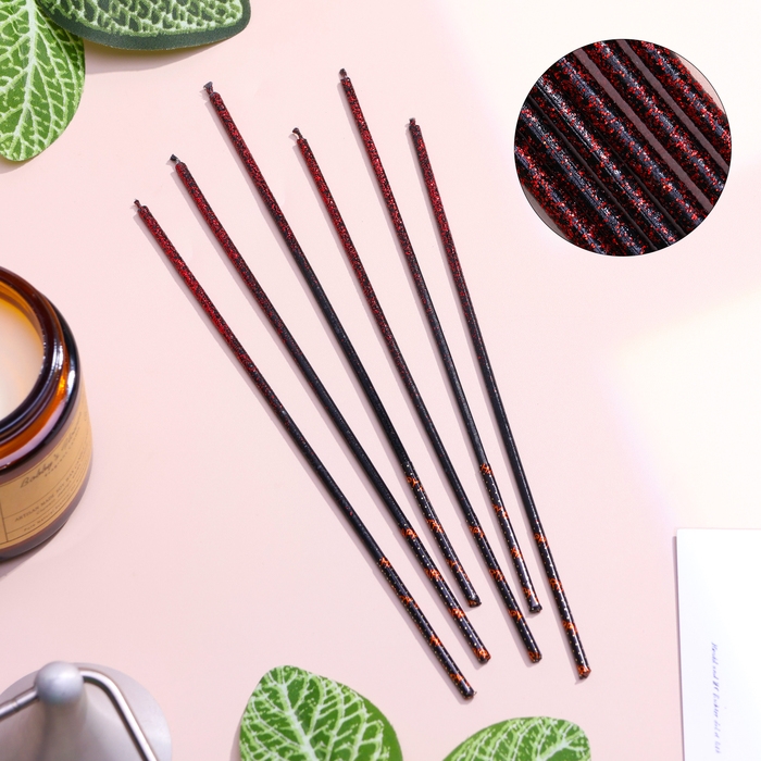 Набор свечей в торт, 6 штук Набор свечей в торт, 6 штук "Сияние", красно-черный, 17 см