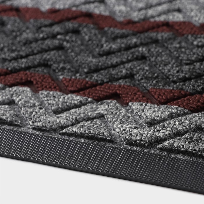 Коврик придверный влаговпитывающий Доляна, с окантовкой, 40&times;59 см, цвет серый