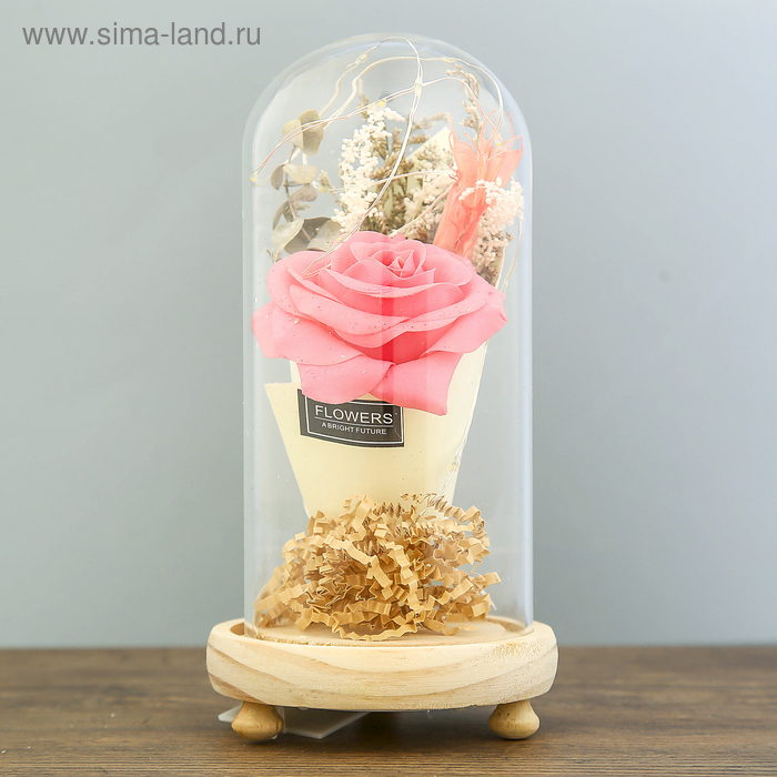 Ночник Ночник "Колба с розой в букете" LED 3ААА МИКС 19х9,5х9,5 см RISALUX