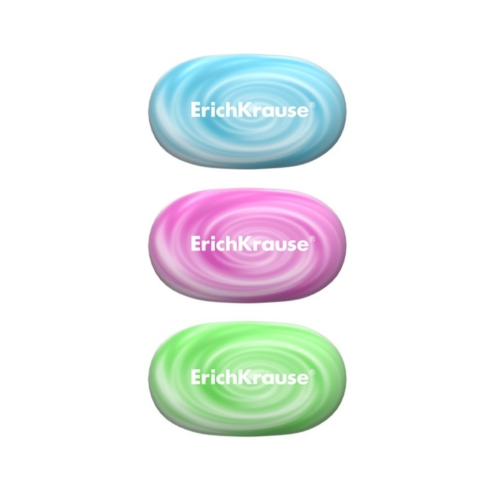 Ластик ErichKrause Color Pebble, гипоаллергенный, 50 х 30 х 10,2 мм