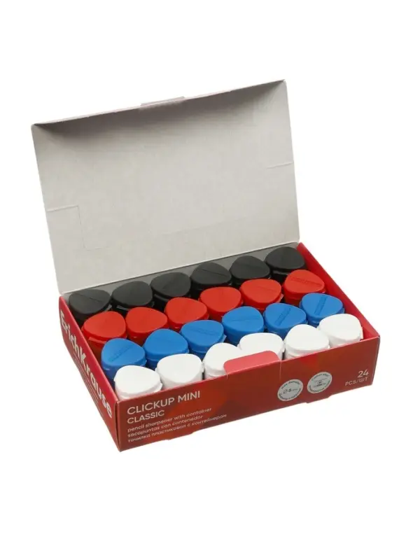 Точилка ErichKrause ClickUp Mini Classic, 1 отверстие, с контейнером, МИКС