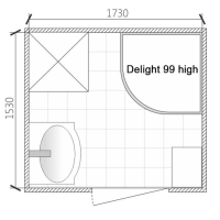 Душевая кабина DOMANI-Spa Delight 99, поддон 45 см, белые стенки, матированная, 90х90