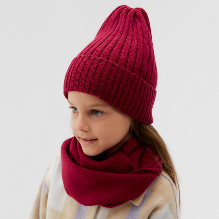 Шапка детская KAFTAN со снудом, фуксия р-р 44-48
