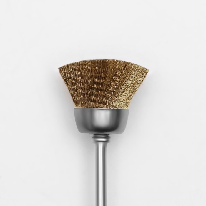 Щётка - браш для чистки фрез, медная, цвет серебристый/золотистый Щётка - браш для чистки фрез, медная, цвет серебристый/золотистый