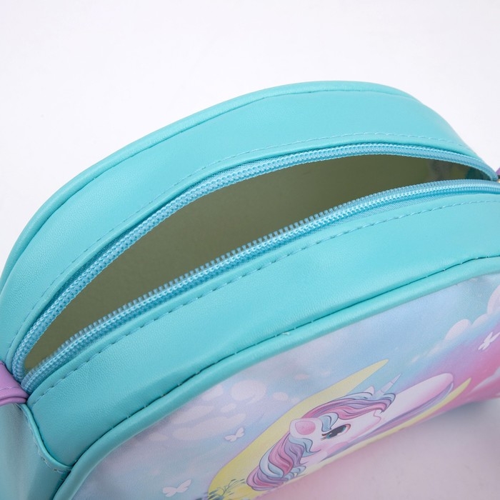 Сумка детская Сумка детская "Единорог на луне", искусственная кожа, с брелком, 18х15х2 см