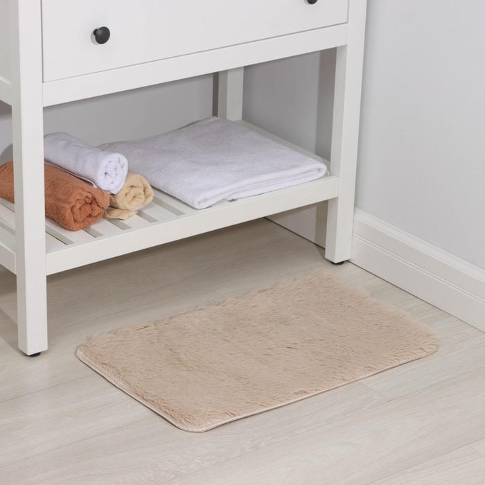 Коврик для дома Доляна «Пушистик», 40×60 см, цвет бежевый Коврик для дома Доляна «Пушистик», 40×60 см, цвет бежевый