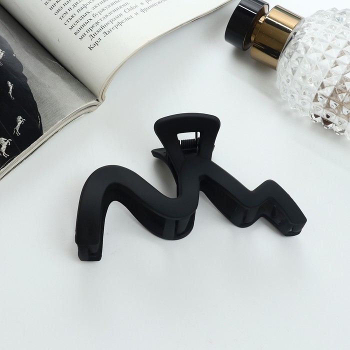 Краб для волос Краб для волос "Волна матовый" 10 см, чёрный