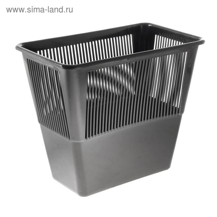 Корзина для бумаг и мусора Стамм, 12 литров, пластик, сетчатая, прямоугольная, черная Корзина для бумаг и мусора Стамм, 12 литров, пластик, сетчатая, прямоугольная, черная