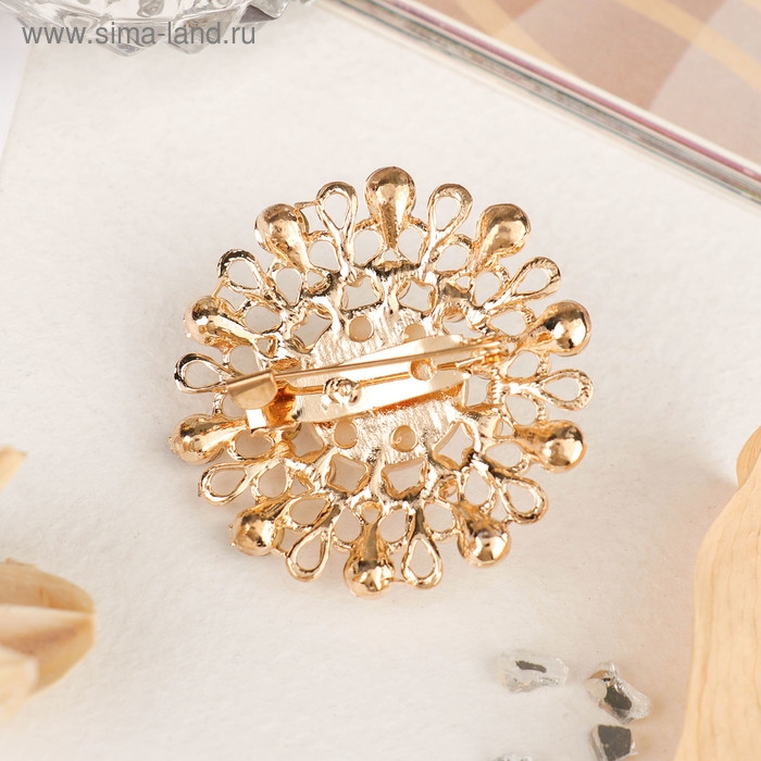 Брошь &laquo;Жемчужный цветок&raquo; плюмерия, цвет белый в золоте