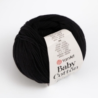 Пряжа "Baby cotton" 50% акрил 50% хлопок 165м/50гр (460 чёрный)