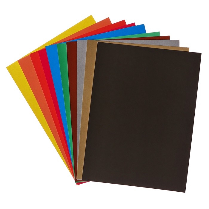 Набор для детского творчества А5, 10 листов картон цветной мелованный + 16 листов двусторонняя бумага цветная Набор для детского творчества А5, 10 листов картон цветной мелованный + 16 листов двусторонняя бумага цветная