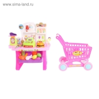 Игровой модуль «Продуктовая лавка» с тележкой, 65 предметов, МИКС