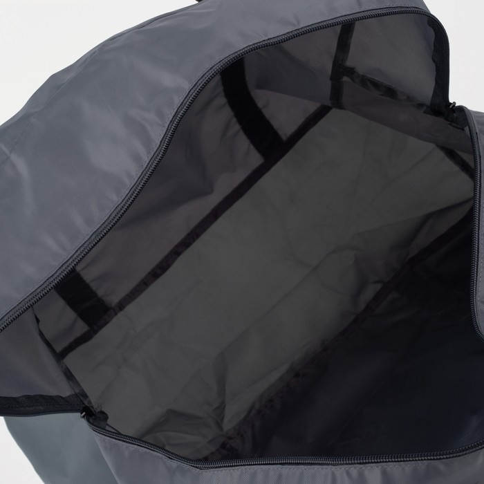 Сумка дорожная на молнии, складная в косметичку, наружный карман, держатель для чемодана, цвет серый/розовый Сумка дорожная на молнии, складная в косметичку, наружный карман, держатель для чемодана, цвет серый/розовый