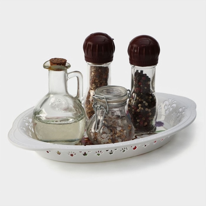 Поднос пластиковый «Вензель», 30,5×21,5 см, рисунок МИКС Поднос пластиковый «Вензель», 30,5×21,5 см, рисунок МИКС