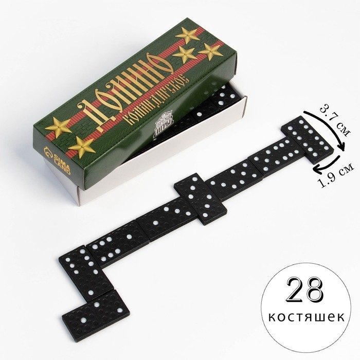 Домино Время Игры  Домино Время Игры "Командирское", костяшка 3.7 х 1.9 см, 14.7 х 5 х 2.7 см