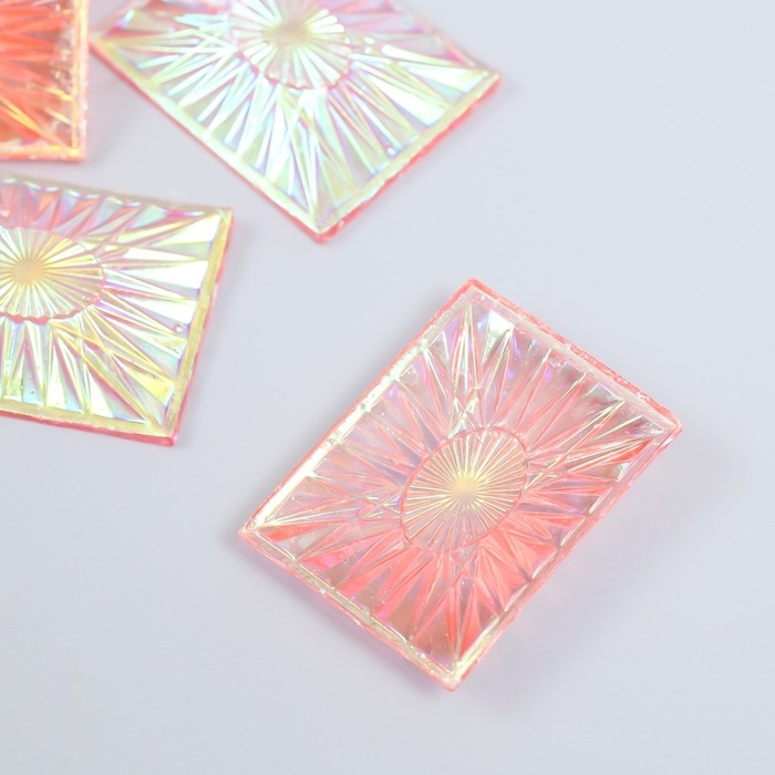 Декор для творчества пластик Декор для творчества пластик "Вспышка" голография розовый набор 6 шт 4х3 см