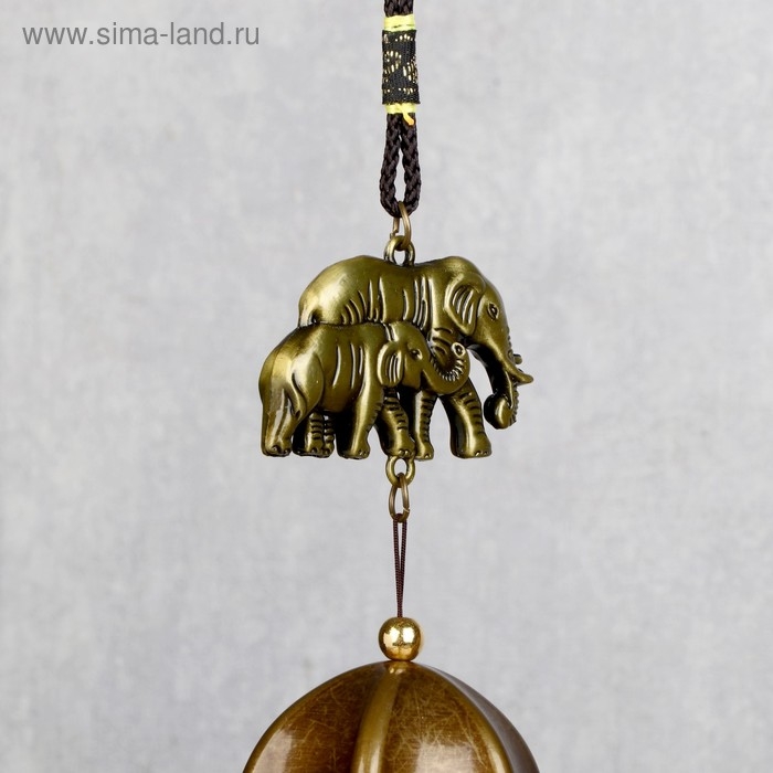 Музыка ветра металл Музыка ветра металл "Семейство слонов" 3 колокольчика 1 фигурка 38 см