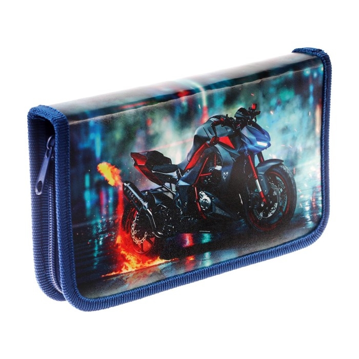 Пенал 1 секция 115 х 205 х 30 мм, Calligrata Пенал 1 секция 115 х 205 х 30 мм, Calligrata "Мото", ламинированный картон