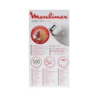 Миксер Moulinex HM460110, ручной, 500 Вт, 5 скоростей, 4 насадки, белый
