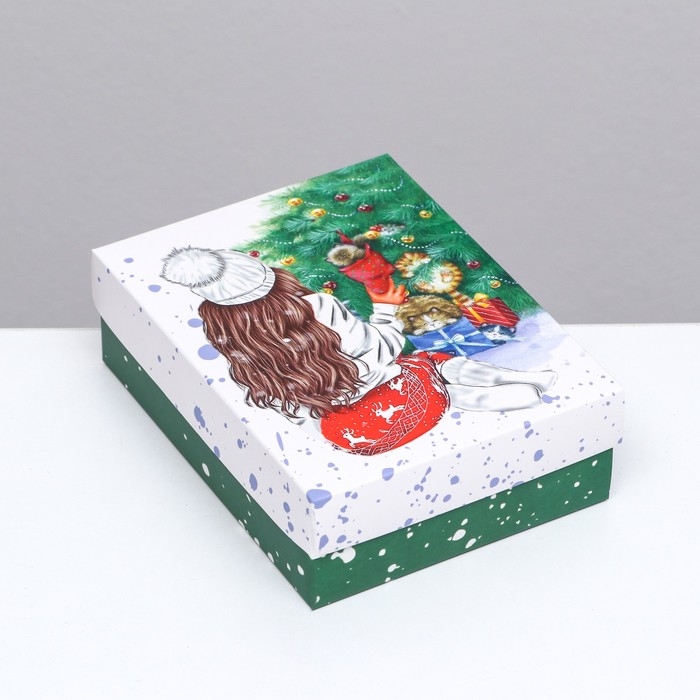 Новый год. Коробка подарочная новогодняя складная, Новый год. Коробка подарочная новогодняя складная, "Счастья", 16,5 х 12,5 х 5,2 см