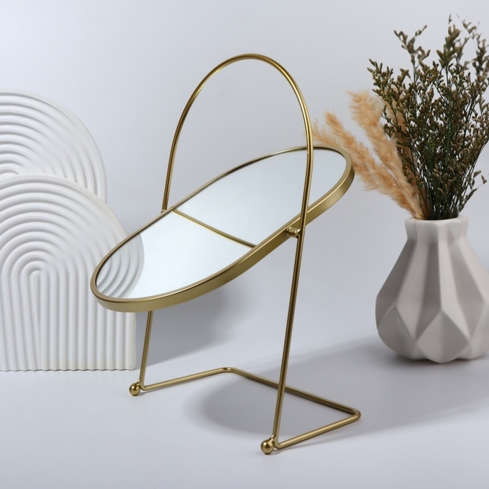 Зеркало настольное «Богема», зеркальная поверхность 17,5 × 26,5 см, цвет золотой Зеркало настольное «Богема», зеркальная поверхность 17,5 × 26,5 см, цвет золотой