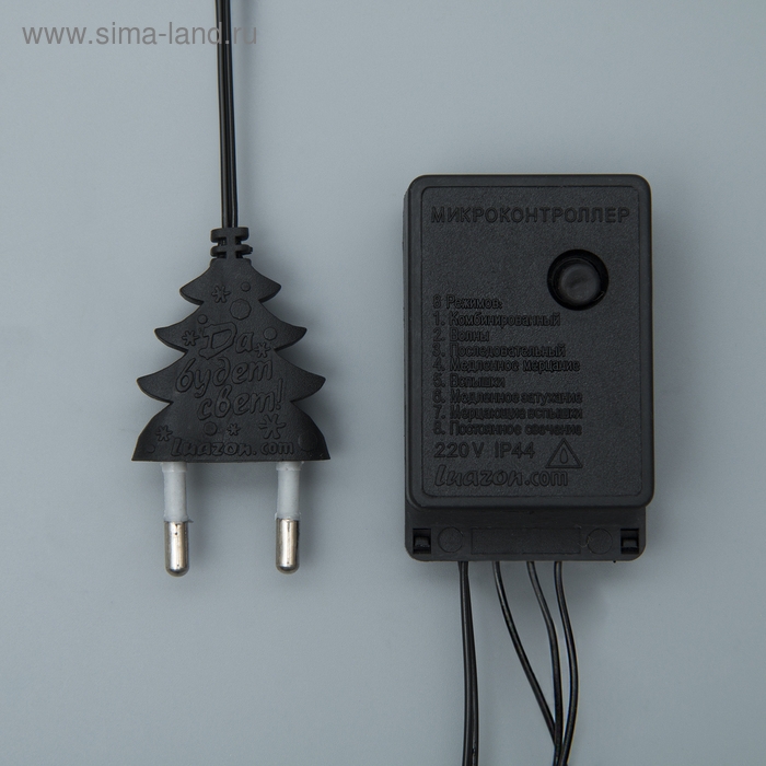 Гирлянда «Нить» 5 м, IP20, тёмная нить, 50 LED, свечение тёплое белое, 8 режимов, 220 В Гирлянда «Нить» 5 м, IP20, тёмная нить, 50 LED, свечение тёплое белое, 8 режимов, 220 В