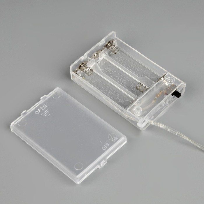 Гирлянда «Мишура» 2 м роса с насадками «Лепестки», IP20, серебристая нить, 100 LED, батарейки ААх3 (нет в комплекте), свечение белое